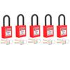 5 Sets Lockout Lock 38mm Nylon Engineered Dustproof Security Padlock for Industrial SiteRed