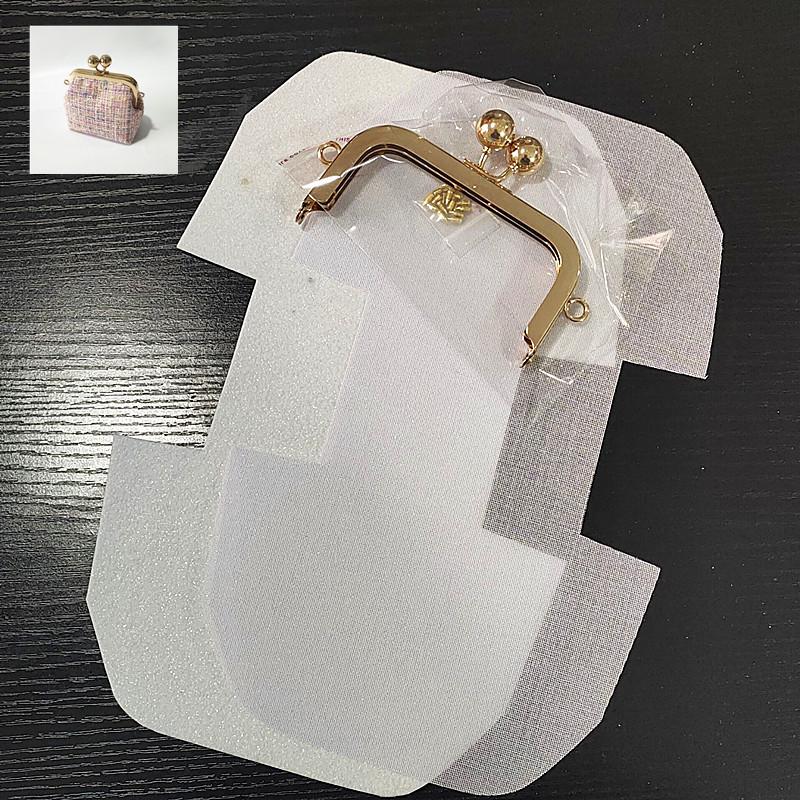 DIY Lazy Person Purse Kit: Stiff Frame, Cotton Cut, Auxiliary Materials & Pins Included