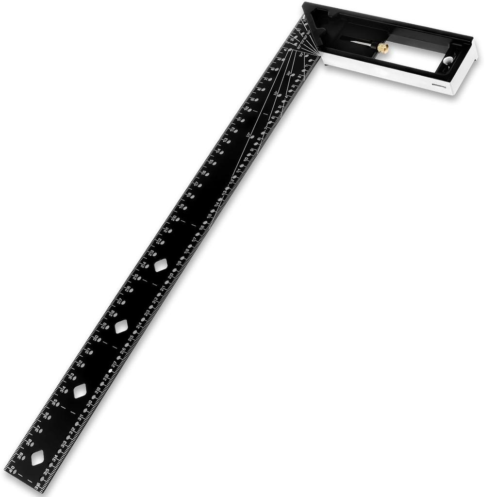 Tooltekt Woodworking Square Ruler, Multi-Angle Measuring Ruler, L Square 45/90 Degree Multifunctional Right Angle Ruler, 16 Inch Escuadras De