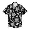 Men's Casual Loose Fit Short Sleeve Hawaiian Shirt Button Down Lightweight Summer Beach Shirt with Shark Print Design