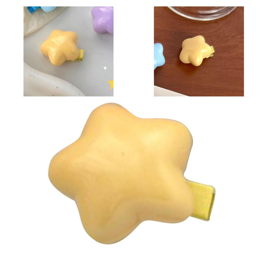 Sternförmige Haarspange für Mädchen Frauen Starker Halt Niedlich Multifunktional Haarstyling-Clip Zubehör Gelb