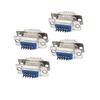 DB15 15-Pin 3-Row Male To Female Connector VGA Cable Adapter 4sets Auto Accessories