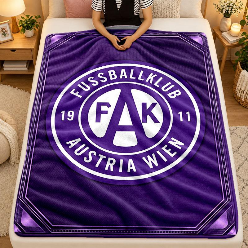 Flannel BlanketAustria Wien FC Warm Soft Throw Blanket for Indoor Sofa Bed Living Room Use