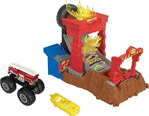 

Hot Wheels Monster Truck Firecrash Challenge [Diecast Car Playset] Includes 1 Monster Truck [Ages 4 and Up] HNB90