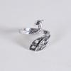 Adjustable Vintage 3D Silver Peacock Ring - Women's Retro Jewelry Accessory