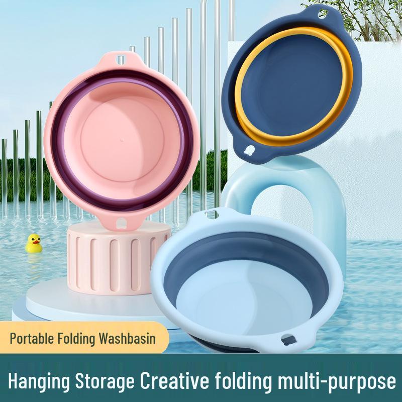 Portable Folding Washbasin: Large Plastic Basin for Students, Children, Dorms & Laundry