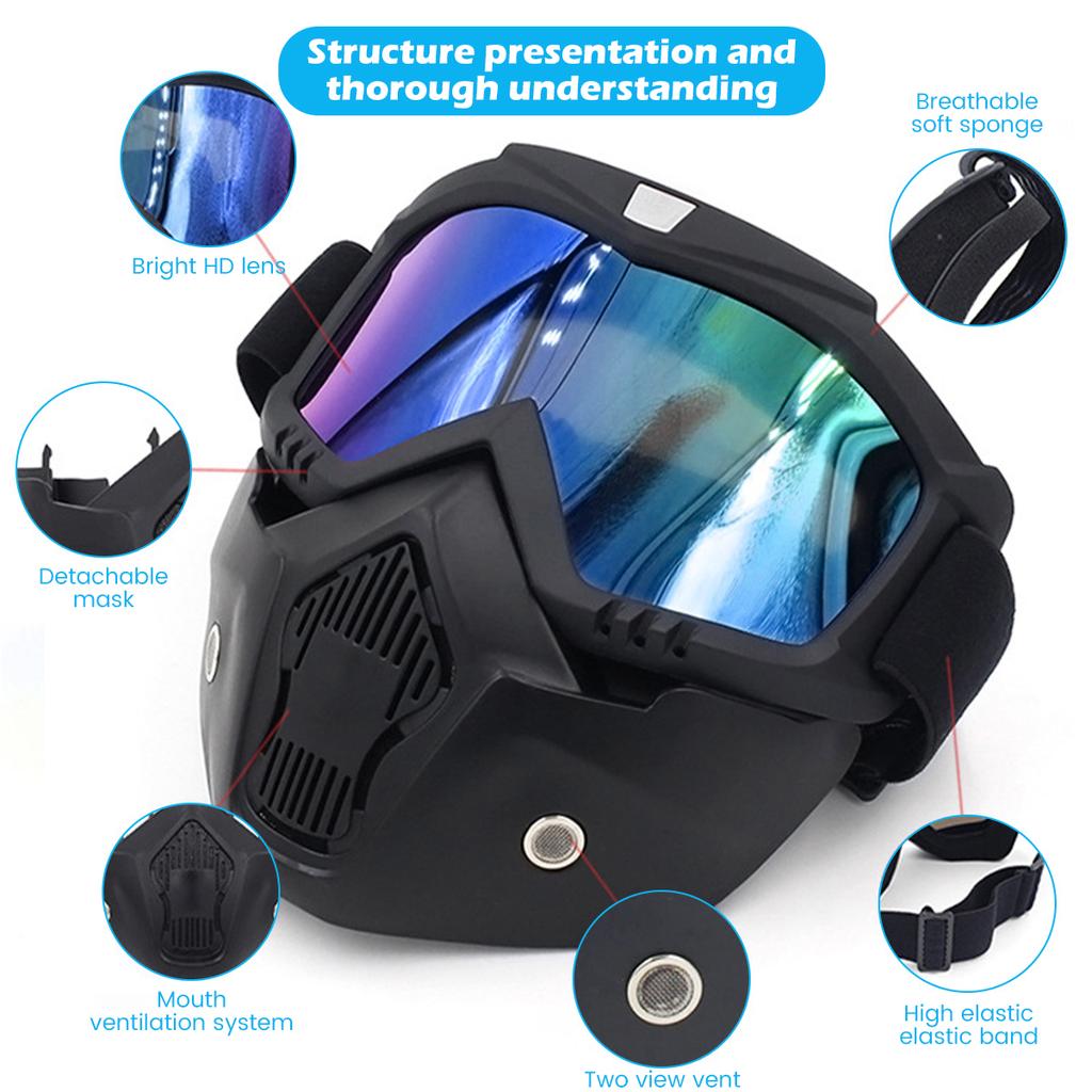 Dustproof Motocross Glasses Windproof Motorcycle Goggles Breathable Full Face Protective Motorbike Dirt Bike MTB Helmet Mask
