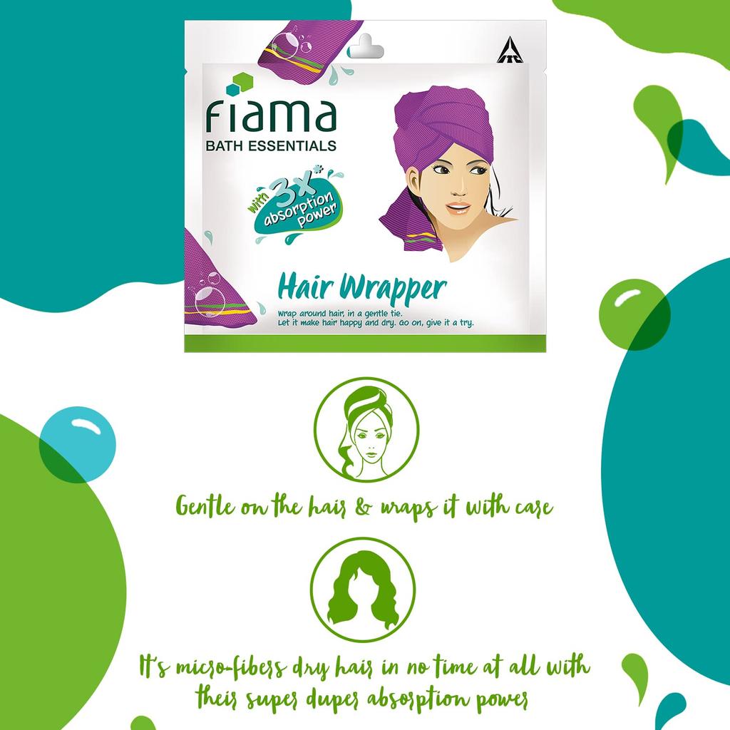 Fiama Bath Essential Hair Wrap Gentle Microfiber Hair Towel for Women Pack of 1 Quick Dry Bath Accessory