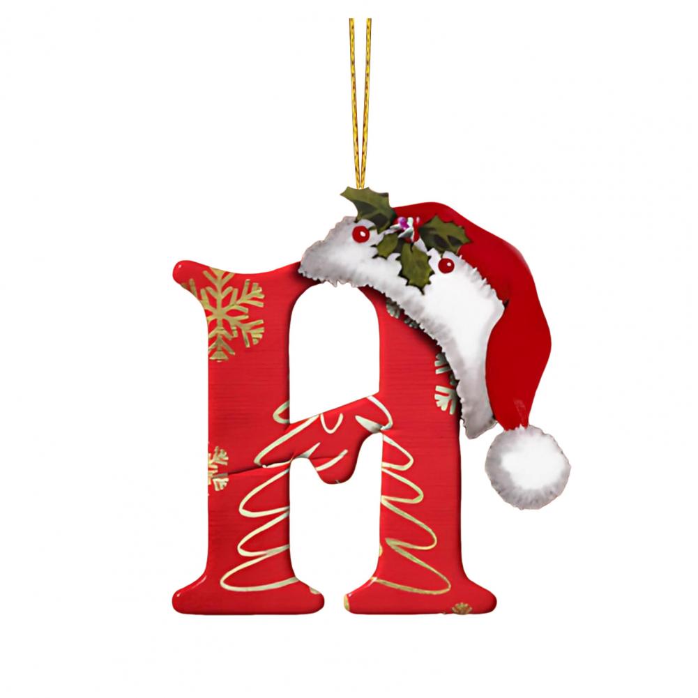 Christmas Tree Letter Decorations Ornaments Set with Santa for Home Holiday