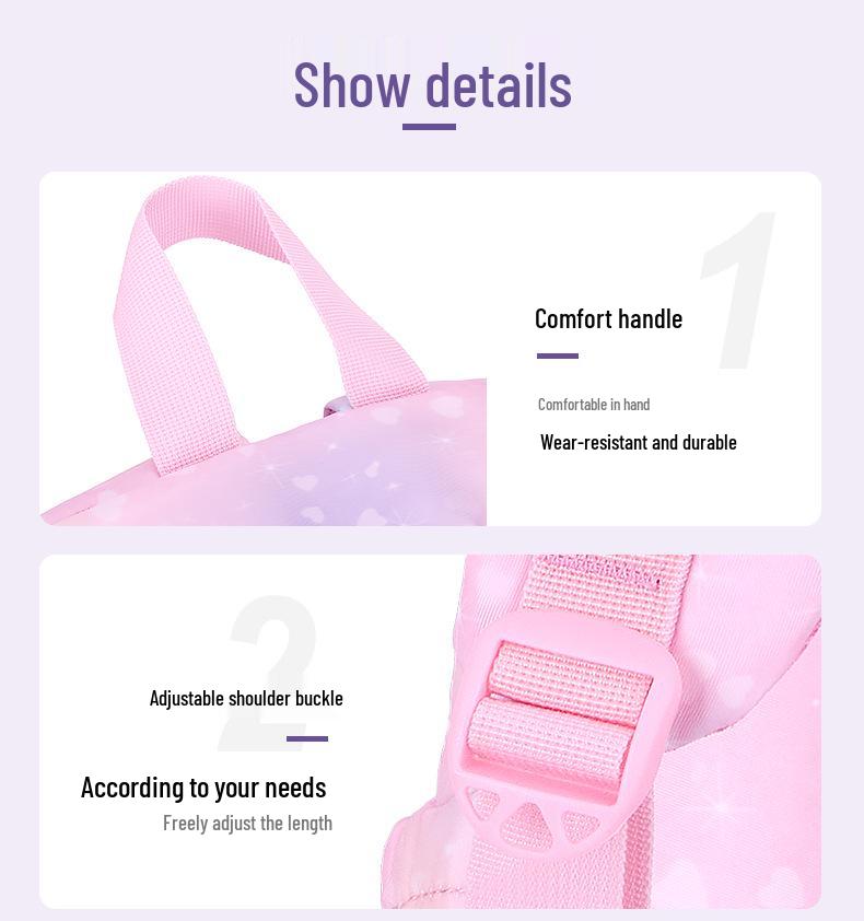 Rainbow-Design Large Capacity Backpack for Girls, Grades 1-6