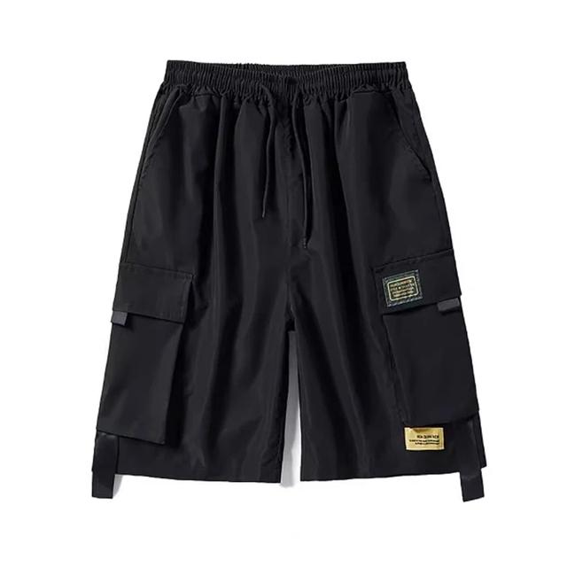 Summer Men's American Casual Workwear, Loose and Trendy Mid Pants with Five Point Multiple Pockets