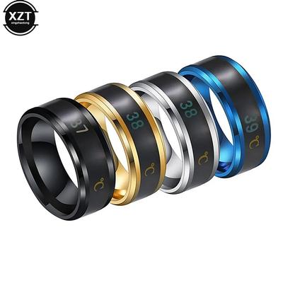Neuer wasserdichter und intelligenter Temperaturmessungs-Jugendring Titanstahl Finger Schmuck Fingerspitzen-Temperatursensor