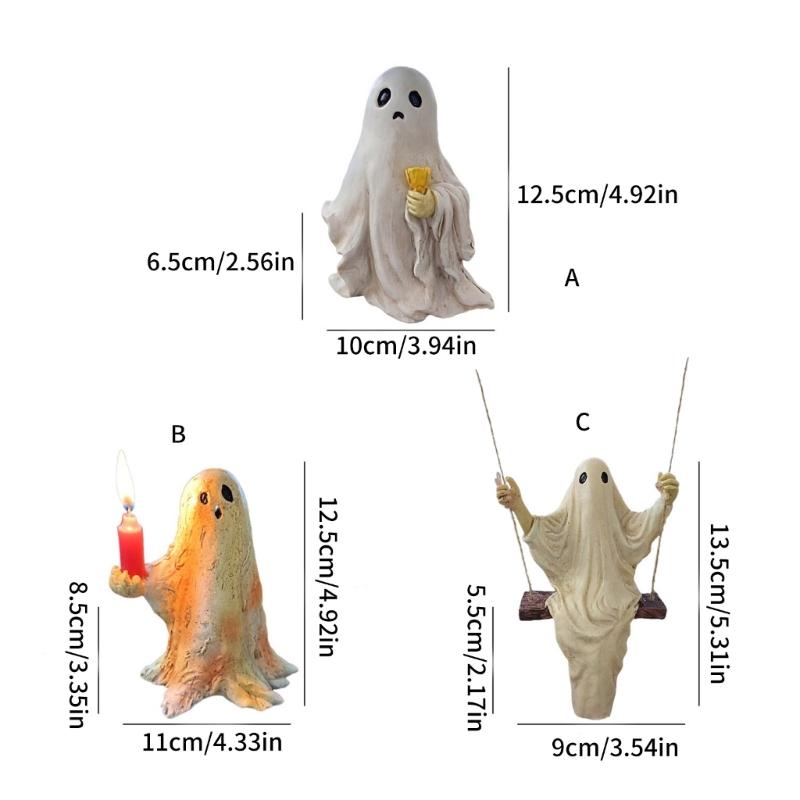 Halloween Resin Specter Sculpture for Home Decoration Terrifying Ornament for Garden Indoor and Outdoor Embellishment