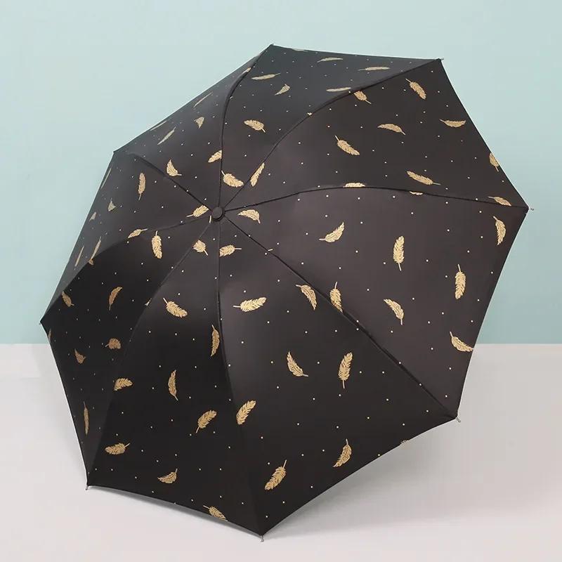 

Зонт с защитой от УФ-излучения Feather Anti Sunshade, женский 8-реберный, устойчивый к УФ-излучению, складной портативный мужской зонт Parasol