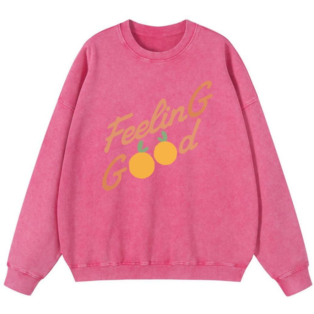 

Худи женское винтажное из стираного хлопка с креативным принтом алфавита Feeling Good 3XL