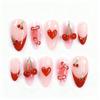 30 Pieces of Almond Cat Eye Wearing Nail 3d Three-dimensional Love Cherry Cute Bow Nail Art