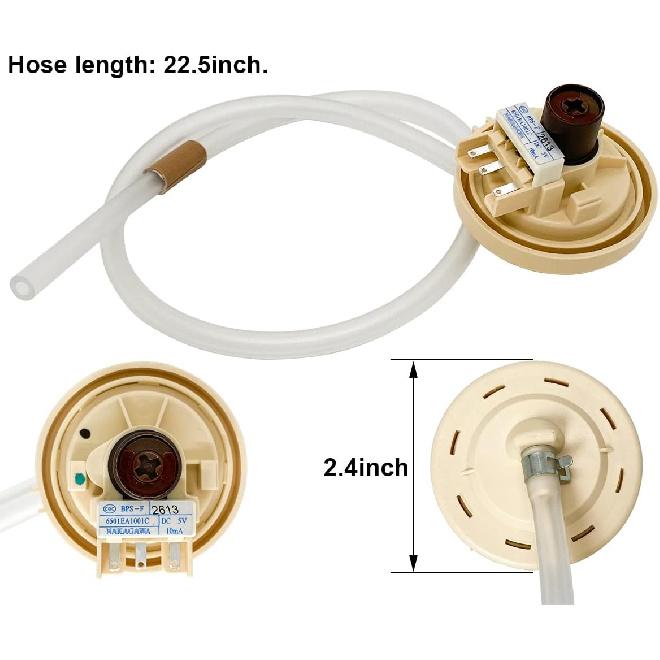 6501EA1001C 6501EA1001R Washer Water Level Pressure Sensor Switch Assembly for LG Washing Machine WT5001CW WT7200CW WT1101CW WT4970CW Replacement