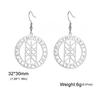 LIKGREAT Runes Drop Dangle Earrings for Women Girls Stainless Steel Nordic Web of Wyrd Amulet Jewelry Valentine's Day Gift