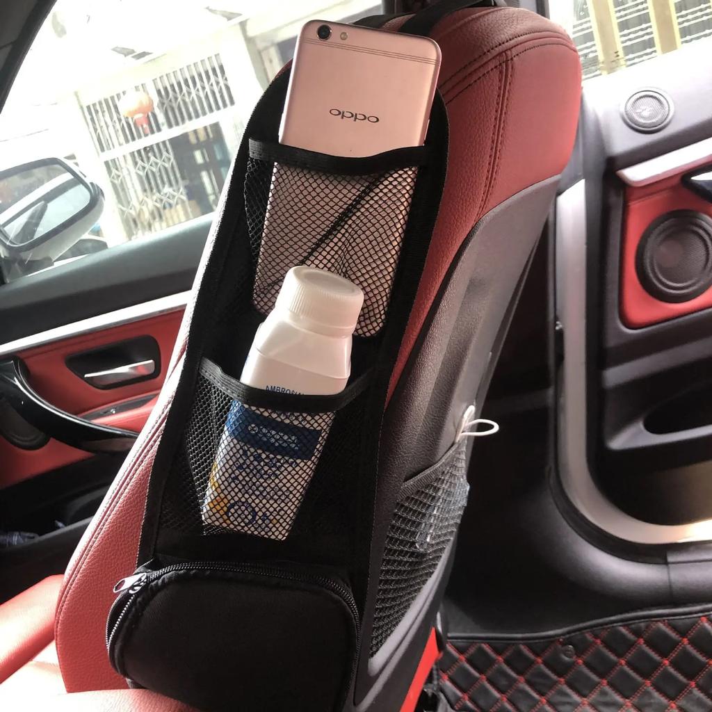 1 Piece Car Seat Back Hanging Bag Oxford Cloth Waterproof Thermal Pressure Resistant Handle Side Storage Bag Vehicle Compression