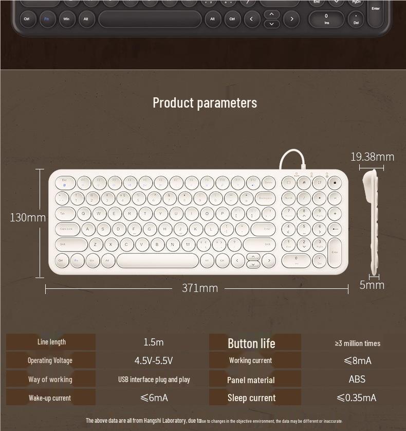 BOW Silent Wireless Keyboard & Wired Mouse Set, Bluetooth Compatible for Women's Office Use, Laptop & Desktop