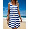 Women's Floral 3d Print Dress Summer Casual O-Neck Sleeveless A Line Flowy Sundress Beach Vacation Ladies Clothes