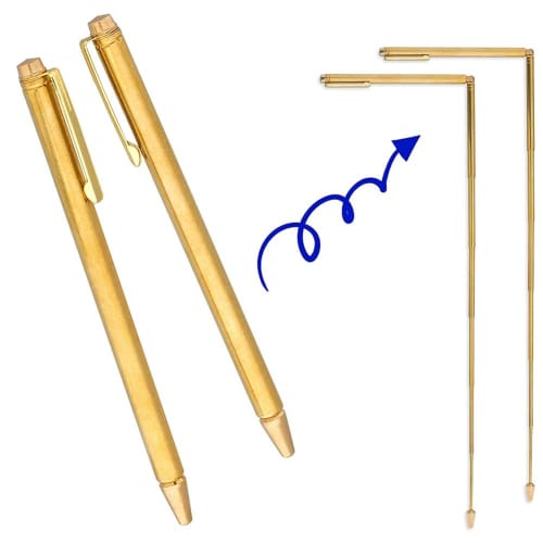 Oikabio 2-Piece Dowsing Rod, Retractable Divination Rod, Portable Pen-Shaped L-Rod, Ghost Hunting Tool, Water Divination, etc.