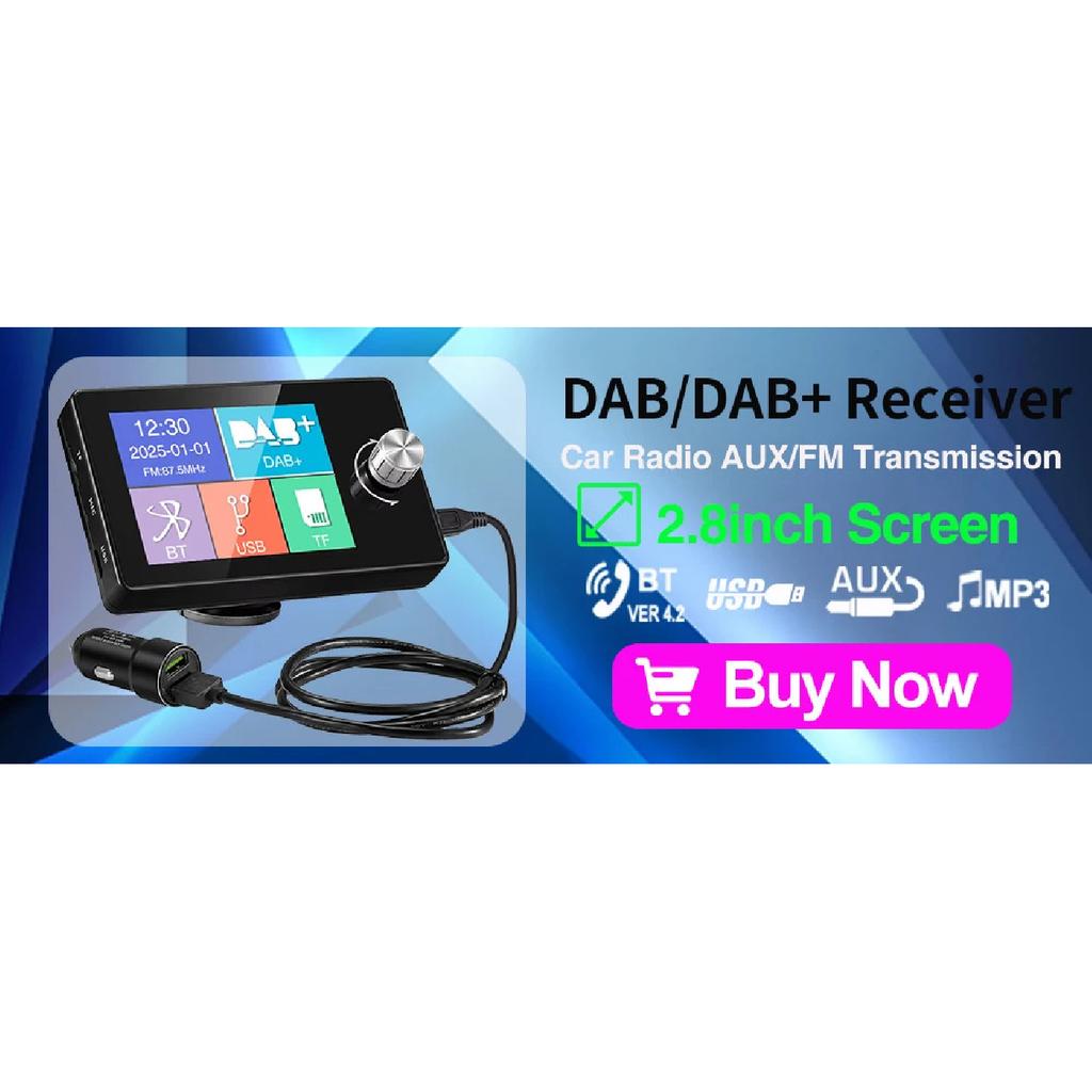 Newest DAB+ Receiver Antenna for Android Car Radio Stereo Player with USB Adapter Automatic Scan Support Channel List LOGO DAB+