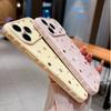 Creative Coffee Orange White Star Soft Heart Relief Side Phone Case For iPhone 17 16 15 14 13 12 11 Pro Max 14 Plus Cover