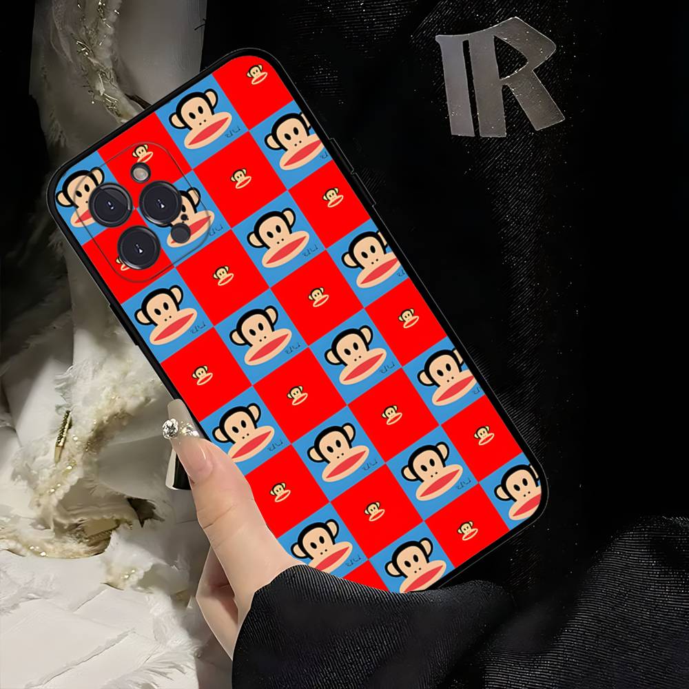 Fashion Logo P-Paul F-Frank Black Soft Phone Case For IPhone 16 15 14 13 11 12 17 Pro Max Mini Plus