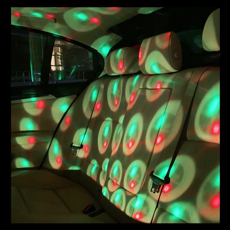 Seven-Color Voice-Activated LED Car Projector & Mobile Mini Ambient Light