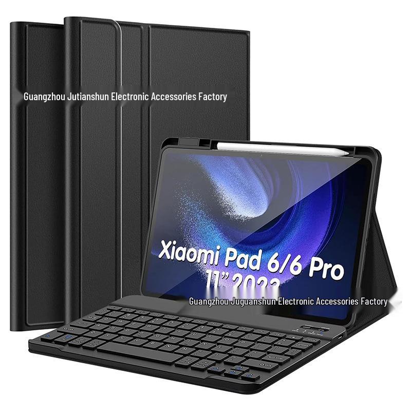 Xiaomi Pad 6 Pro 11-inch Tablet Bluetooth Keyboard Case with Magnetic Detachable Silicone Shell and Pen Slot