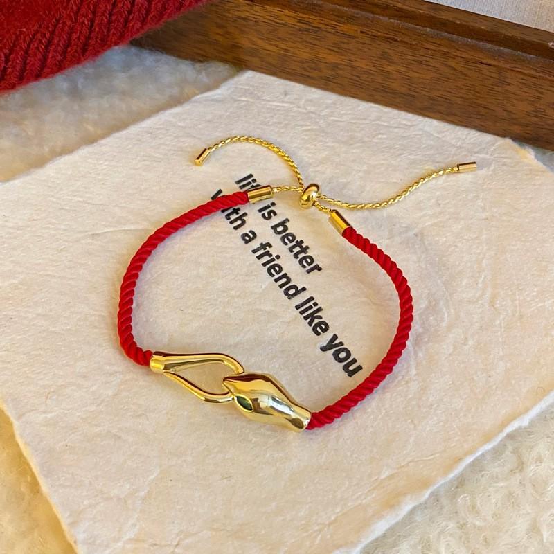 New Chinese-style Lucky and Lucky Red Rope Bracelet, Fashionable Versatile Hand Rope Bracelet, Niche Light Luxury Temperament Jewelry