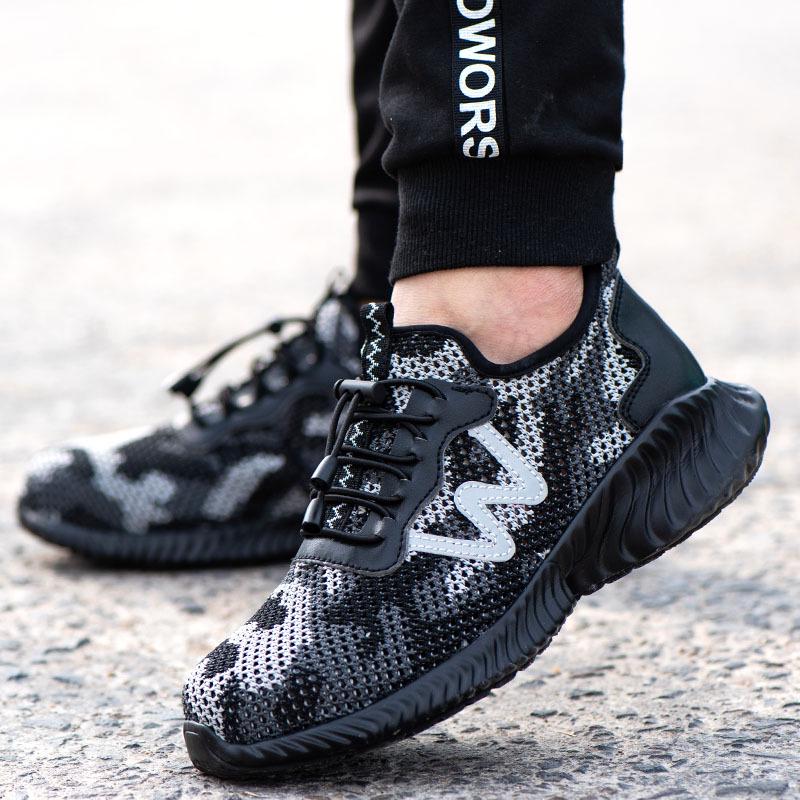 Nuove Scarpe Antinfortunistiche da Uomo Traspiranti con Puntale in Acciaio, Antiscivolo, Stivali da Lavoro Indistruttibili, Scarpe Antiscasso, Scarpe da Lavoro da Uomo
