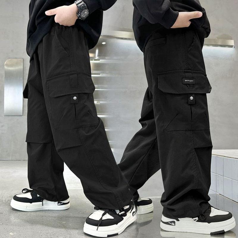 

Детские рабочие брюки для мальчиков, весенне-осенние стили, детские свободные брюки с широкими штанинами, весенние повседневные брюки для мальчиков, детская одежда 160