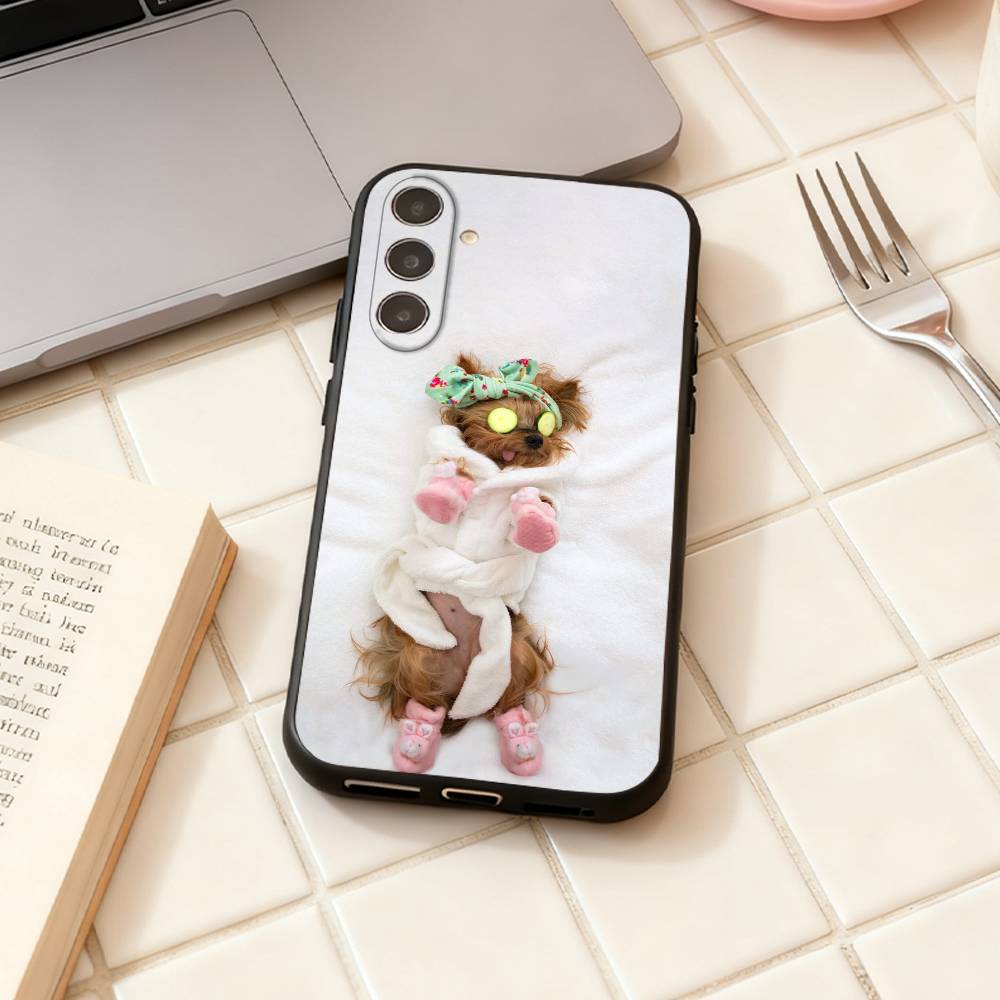 Yorkshire Terrier Dog Yorkie Puppy  Phone Case For Samsung Galaxy A73,A72,A71,A70,A53,A52,A51,Others Soft Black Shell