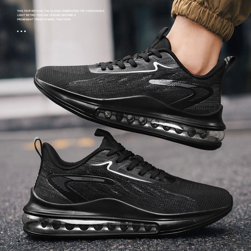 Black Casual Shoes Breathable and Anti Slip Walking Shoes Men's Shoes Outdoor Comfortable and Fashionable Lace Up Running Shoes