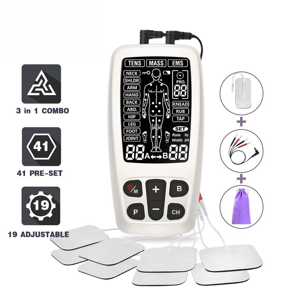 16 PADS EMS Unit Home 3 in 1 Massagers Rechargeable Muscle Stimulator Shoulder Neck Joint Chornic Pain Relief Device