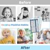 2 in 1 Bedtime/Morning Routine Chart for Kids Toddlers, Magnetic Chore Chart for Kids, Cute Visual Schedule for Kids Schedule Board for Home, Kids
