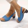 Women's Open Toe Slingback Heeled Sandals Adjustable Buckle Strap Low Heel Comfortable Summer Footwear