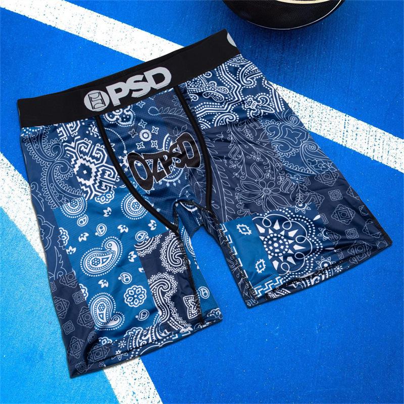 PSD Boxer Briefs Estampados Cómodos de Secado Rápido para Hombre de Línea Larga de Tiro Medio