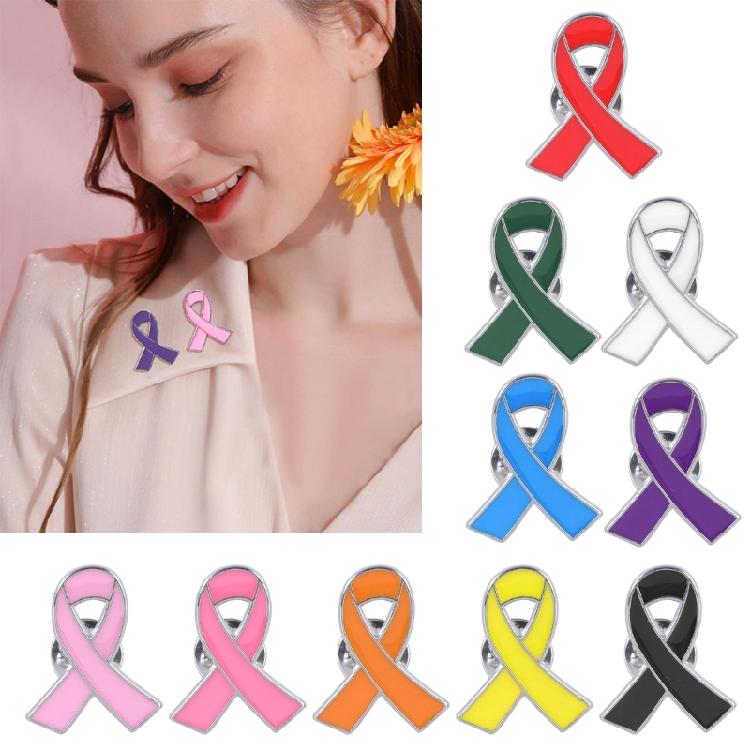 Breast Cancers Awareness Pin Alloy Material Corsage Pin Ribbon Enamel Pins