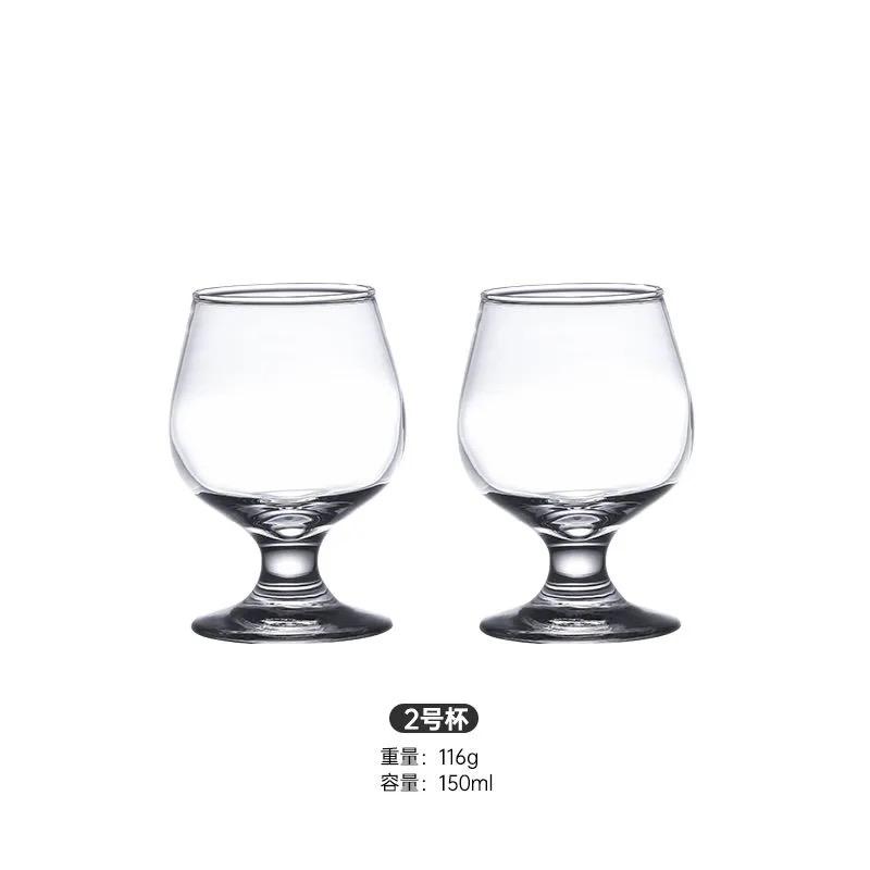 Brandy Glass Short Foot Baijiu Cup Whiskey -thickened Wine Glass Household Water Bottle Transparent Cup Bar Accessories