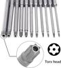 Sechskant Schaft Torx Sicherheitsschraube Schraubendreher Bohrer Set 4 Zoll Länge S2 Stahl Torx Schraubendreher Bits Set 11/12 Stück Torx Kopf 1/4 Zoll