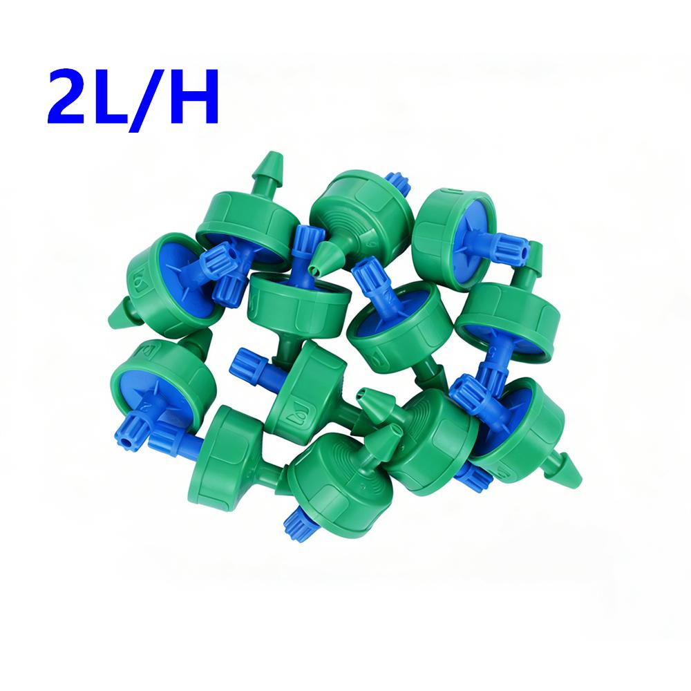 200Pcs Pressure Compensated Drippers 2/4/8/12/16 L/H Garden Greenhouse Drip Irrigation System 6mm Flat Interface Micro-Sprinkler