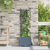 Garden Planter Light Gray 40 X 40 X 143 Cm Plastic