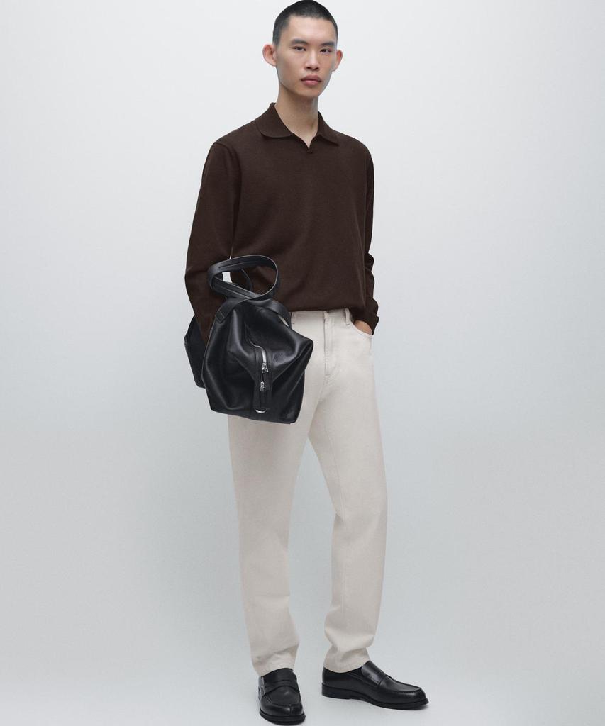 Masimodutti Cotton Knit Polo Sweater
