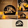 Metal Candle Holder Home Decoration European Style Simple Iron Art Candle Stand Deer Silhouette Night Atmosphere Prop Decoration