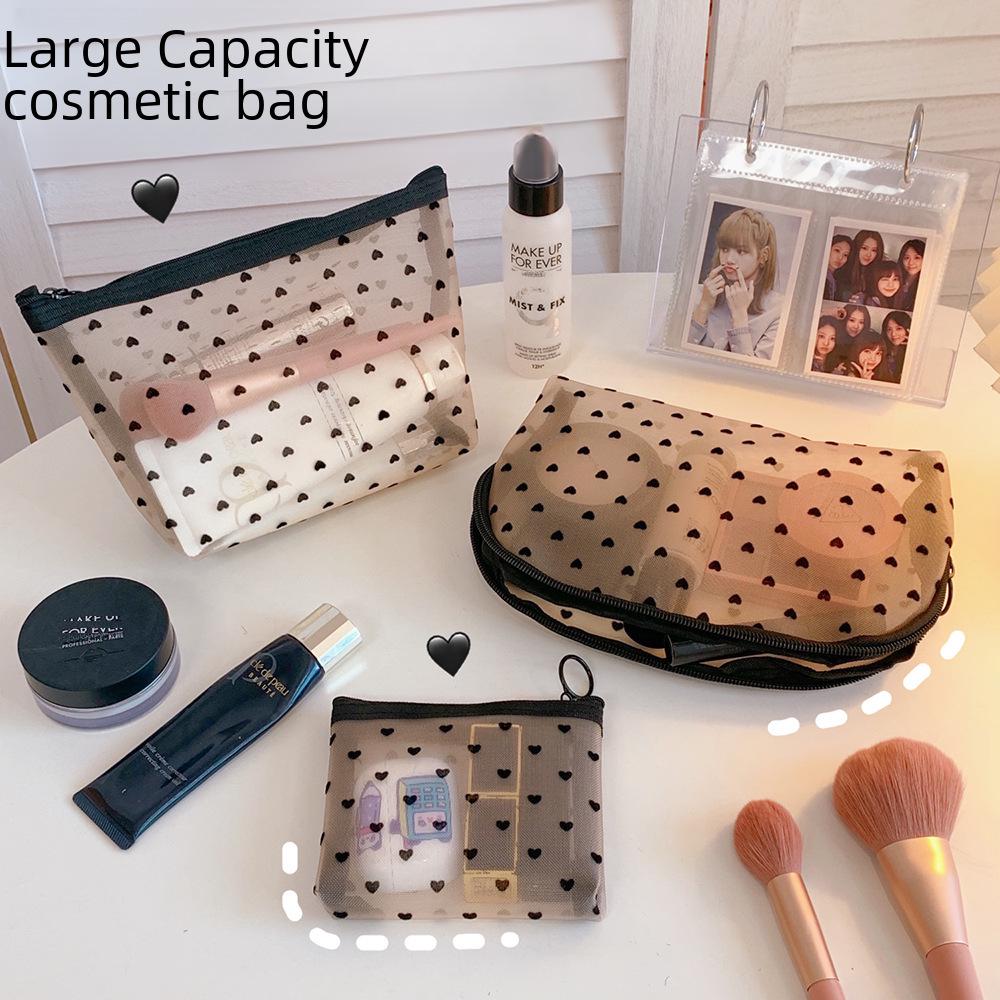 "Mesh Cosmetic Bag: Large Capacity, Portable Storage for Makeup and Toiletries"