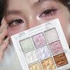 Nine- Fine Glitter Eyeshadow Palette Pearlescent Fine Glitter Lasting Highlight Eye Highlights