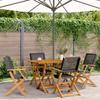 VidaXL Garden Dining Set 5 Pcs Woven Resin and Solid Wood, Outdoor Dining Set, Room Furniture 3281694